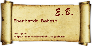 Eberhardt Babett névjegykártya